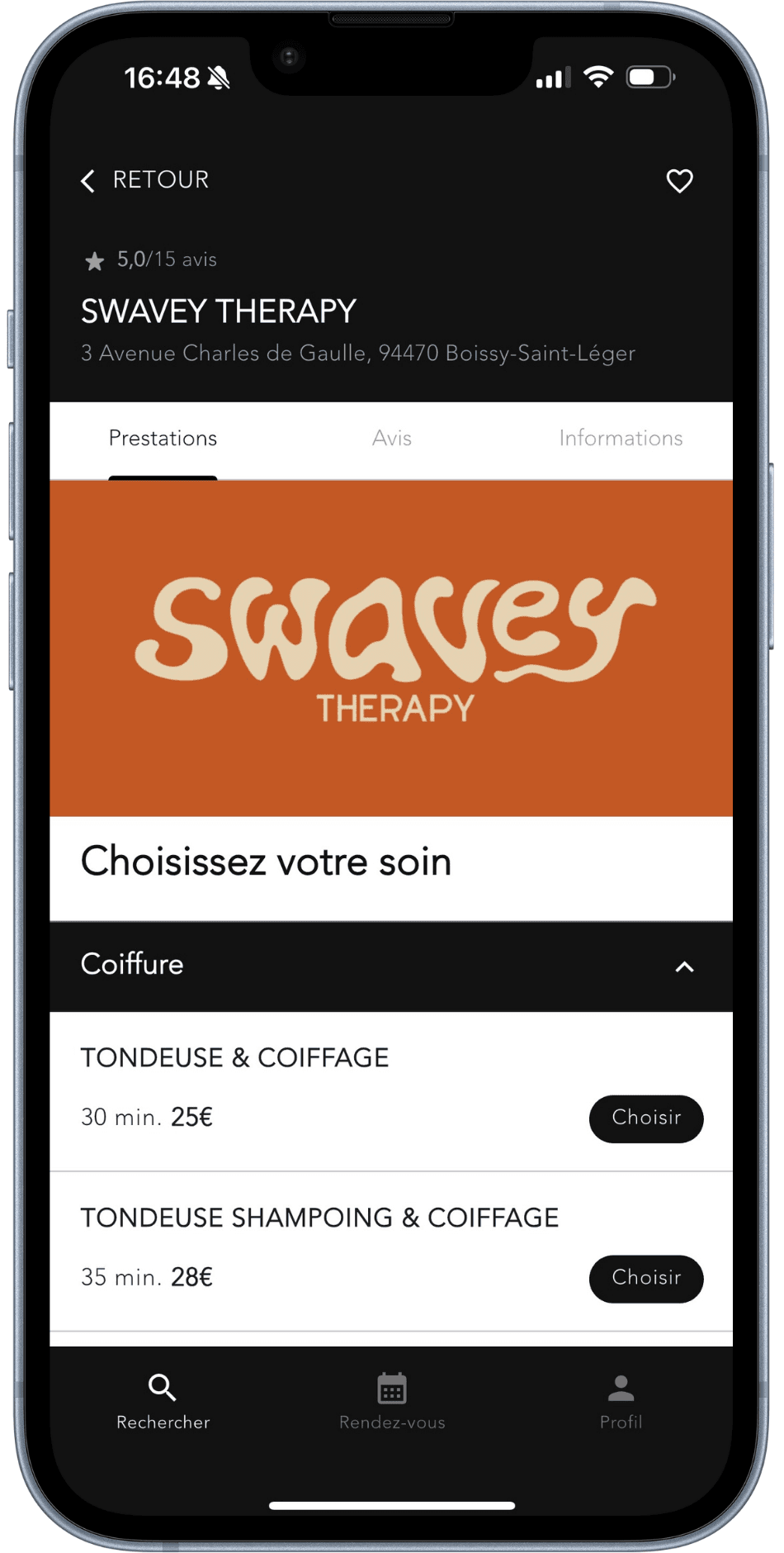 Iddan — Réservation beauté & barber — écran 3