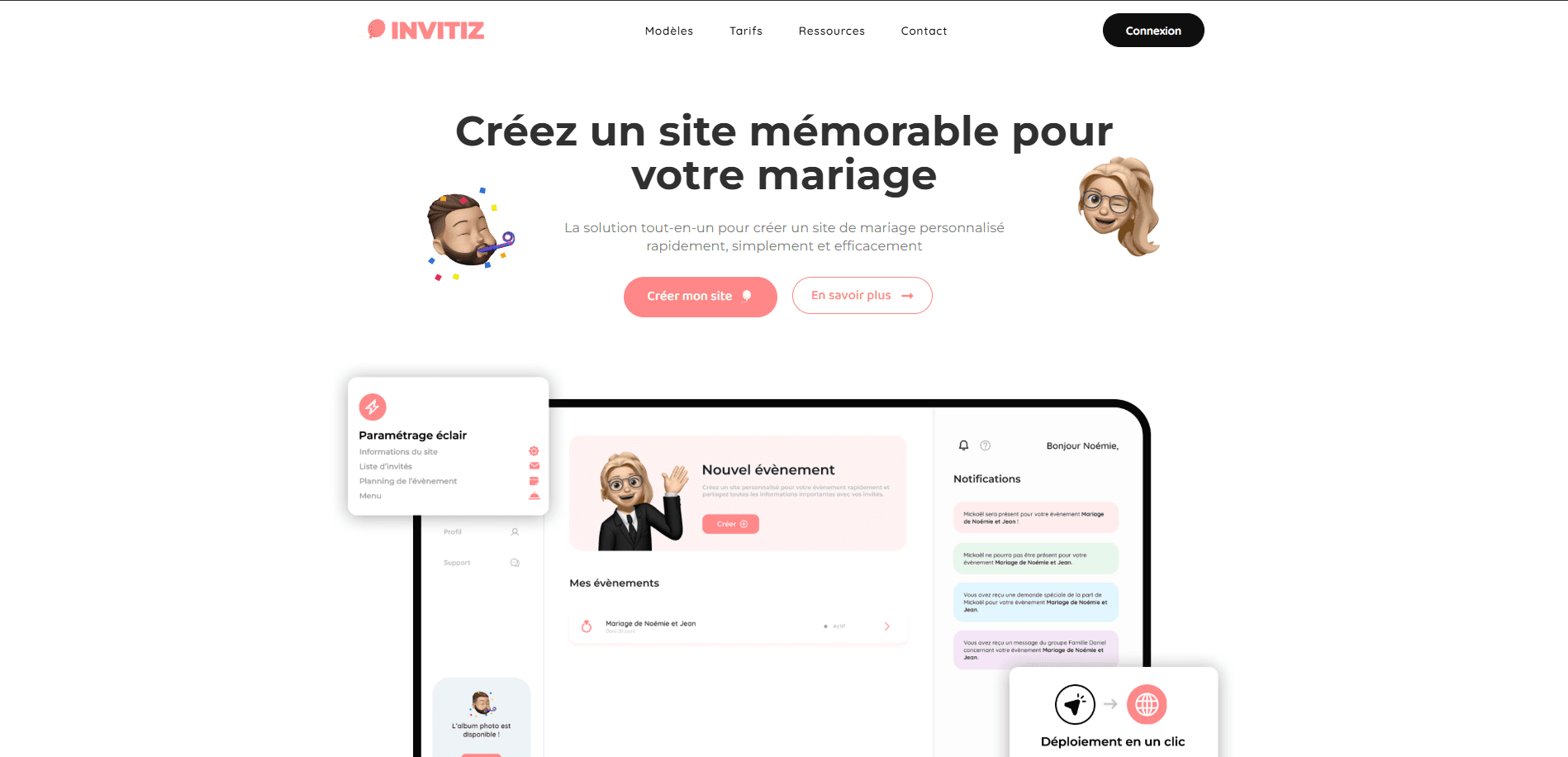 Invitiz — Générateur de sites de mariage — capture