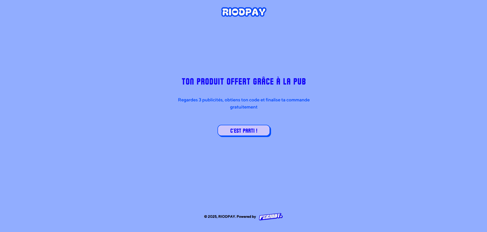 RiodPay — Parcours vidéo → panier — capture